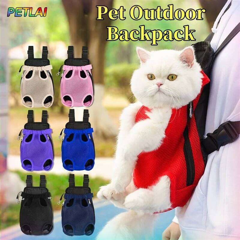 Pet Outdoor Backpack Dog carriers on the Portable breathable folding backpack with mesh dog walking chest bag 26H0130