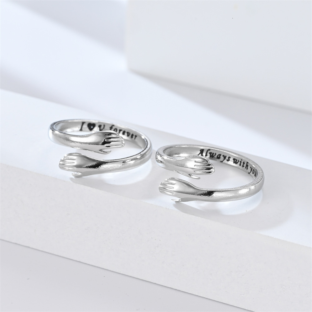 New Hydraulic Love Hug i love always with you Couple Rings