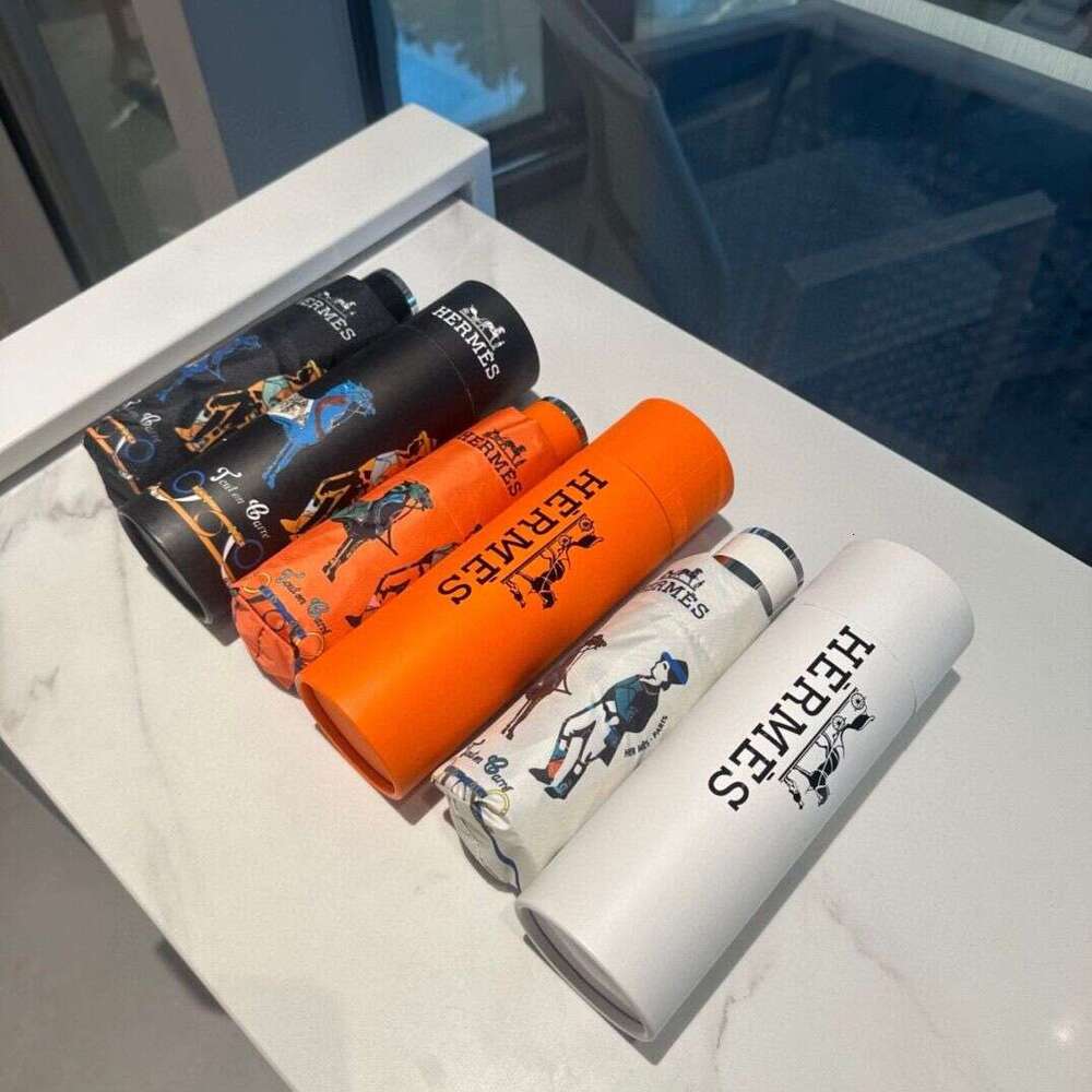 Majia Classic Orange 50% off Hand Open Folding Umbrella Rain or Shine War Horse Black Coating Sun Protection 50 with Gift Box