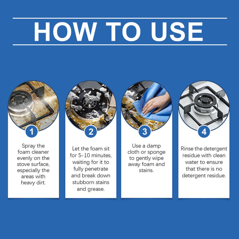 JAYSUING Kitchen Range Hood Stove Stain Grease Remover Foam Cleaner S260130