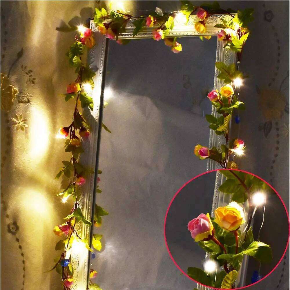 1pc 2m Rose Artificial Flower Garland White for Wedding Home Decoration Spring Autumn Garden Arch Decor DIY Fake Flowers Vine Y260130