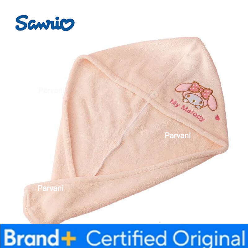 Sanrio Anime Melody Cute Plush Towel Dry Hair Cap Coral Fleece Bathroom Set Suitable For Adults And Children To Wrap Bath Towels H260130111