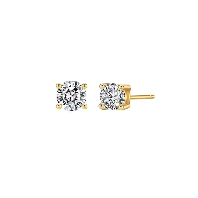 High Quality Wedding Jewelry 18K Gold Lab Grown Diamond Stud Earring for Women Classic Round Diamond Stud Earrings