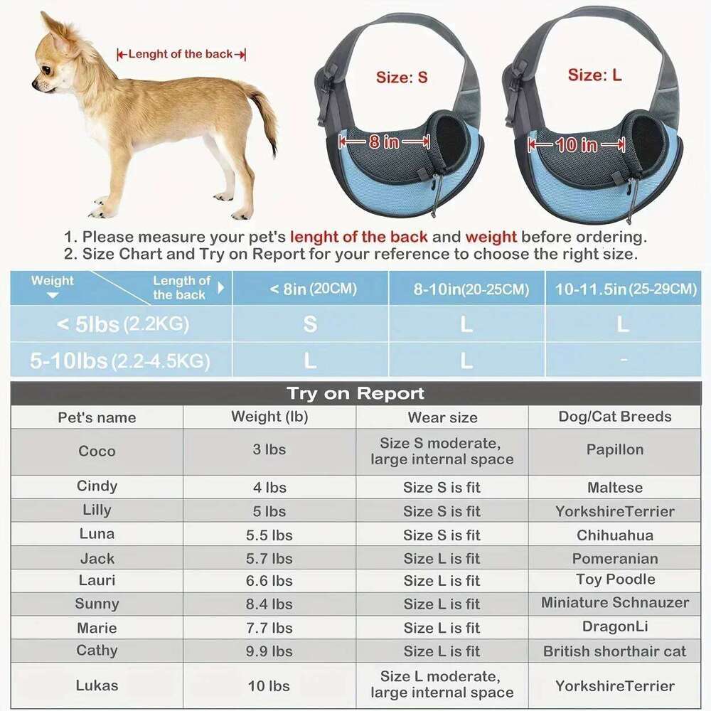 Breathable Pet Backpack, Cat and Dog Travel, Portable Diagonal Cross Bag with Shoulder Strap Suitable for Travel 26H0130