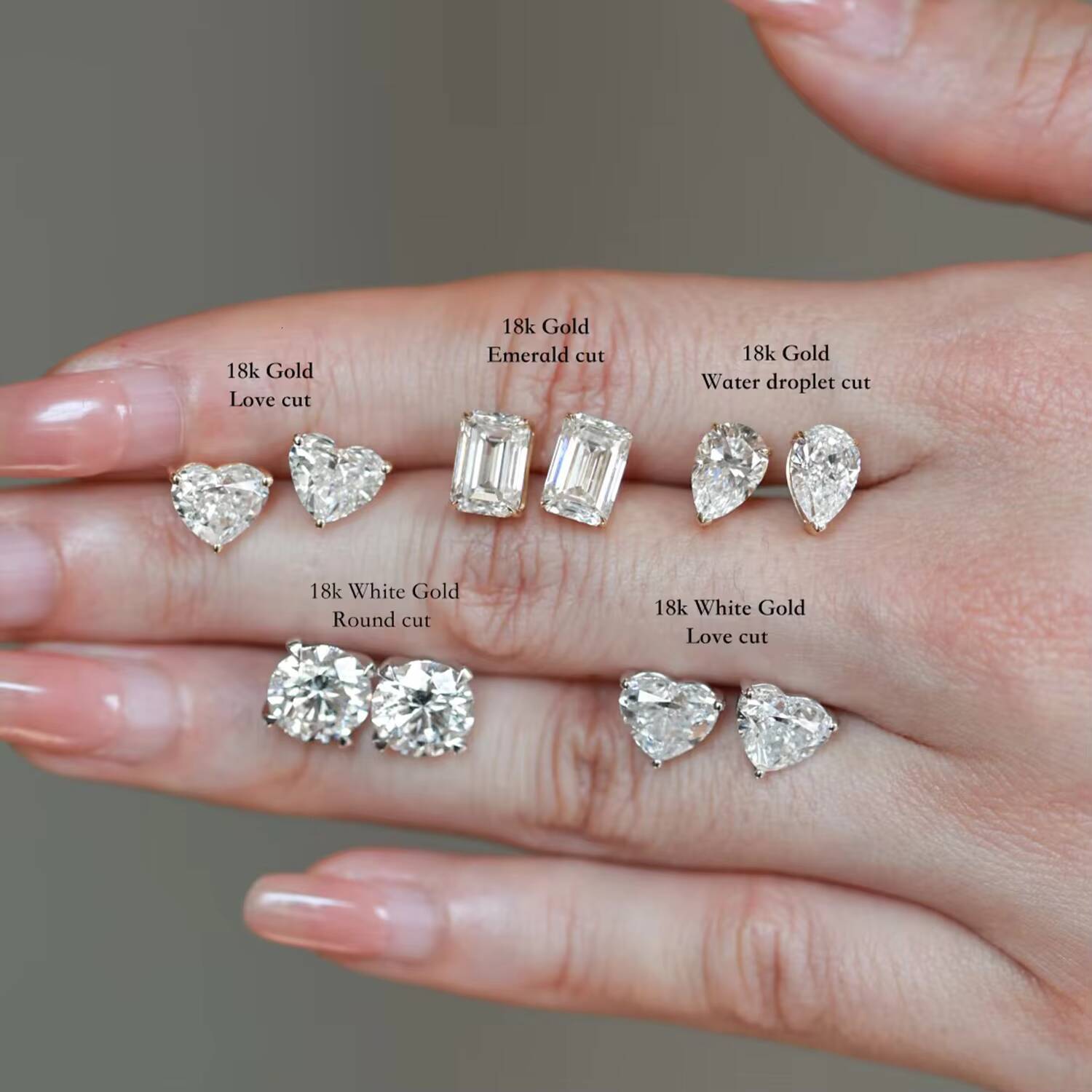 14KT Yellow Pure Gold Lab Grown Diamond 1CT Uncertified Synthetic Pear Cut Earring Stud