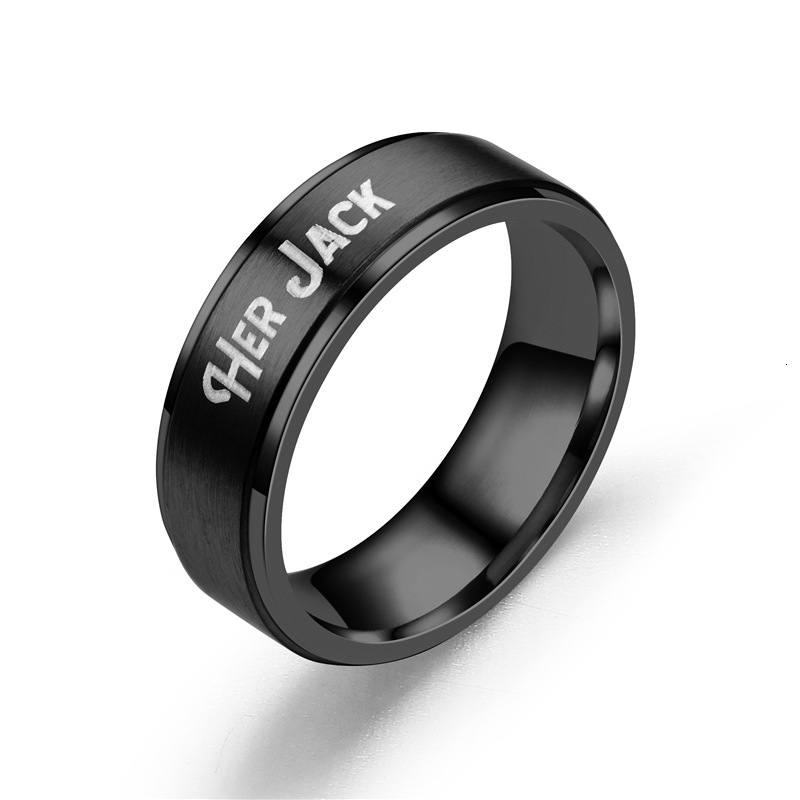 Fashion New High-end Black Step HER Jack His Sally Couple Rings