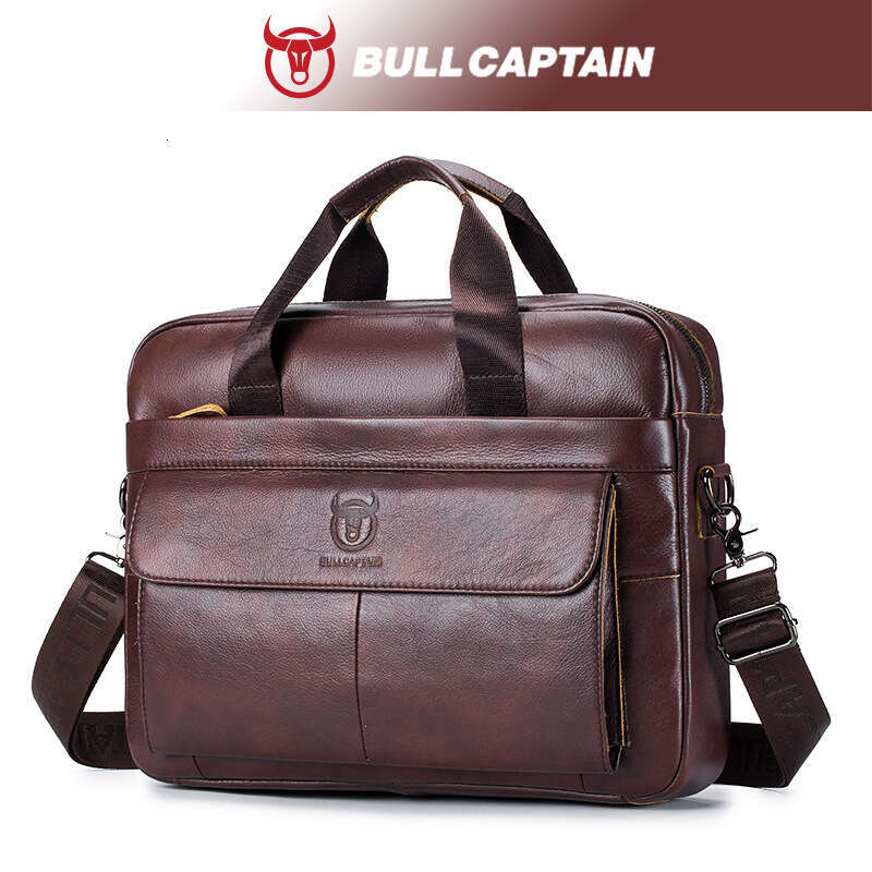 Luxury Shoulder Bags Totes Hobo Captain Niu Men S Trendy Genuine Leather Business Briefcase Top Layer Cowhide Laptop Handbag Crossbody Bag SENYY