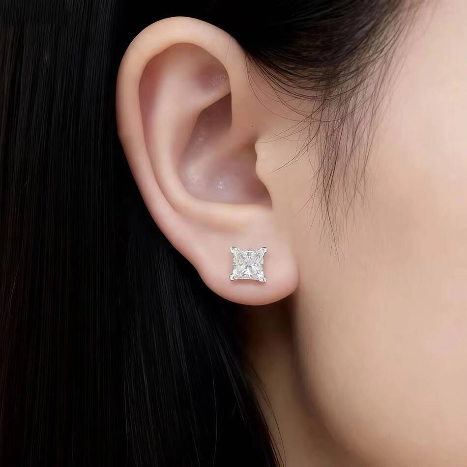 Pt950 Lab Grown Diamond Stud Earrings DEF VVS Fine Jewelry Earrings Fashion Hoop Earings Lab Diamond