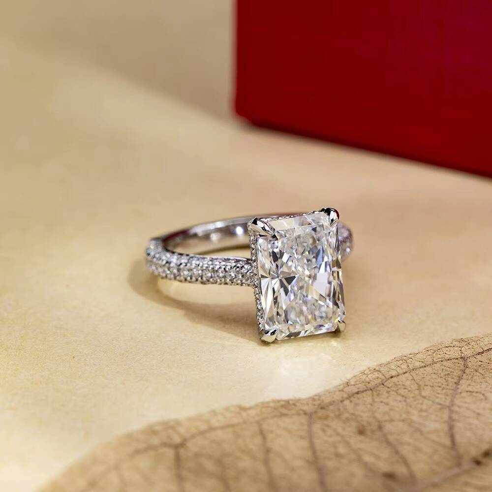 MSR-1713 Custom for Valentines Day Gift 18K Solid Gold With 383carat Radiant Cut Lab Grown Diamond Engagement Ring