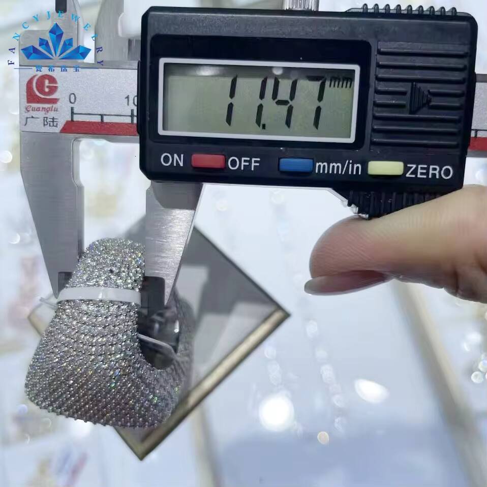 Fancy Cheap Jewelry Big Width Micro Paved Mosan Ring Hip Hop Rock Punk Full Iced Out Moissanite Finger Rings Men Women