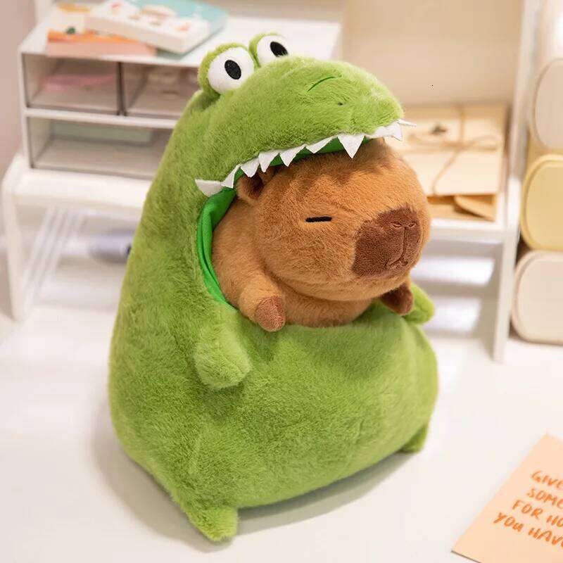 New Crocodile Capibala Plush Simulation Capybara Anime Fluffty Cute Animals Stuffed Pillow Doll Kids Birthday Gifts Toy Y260128