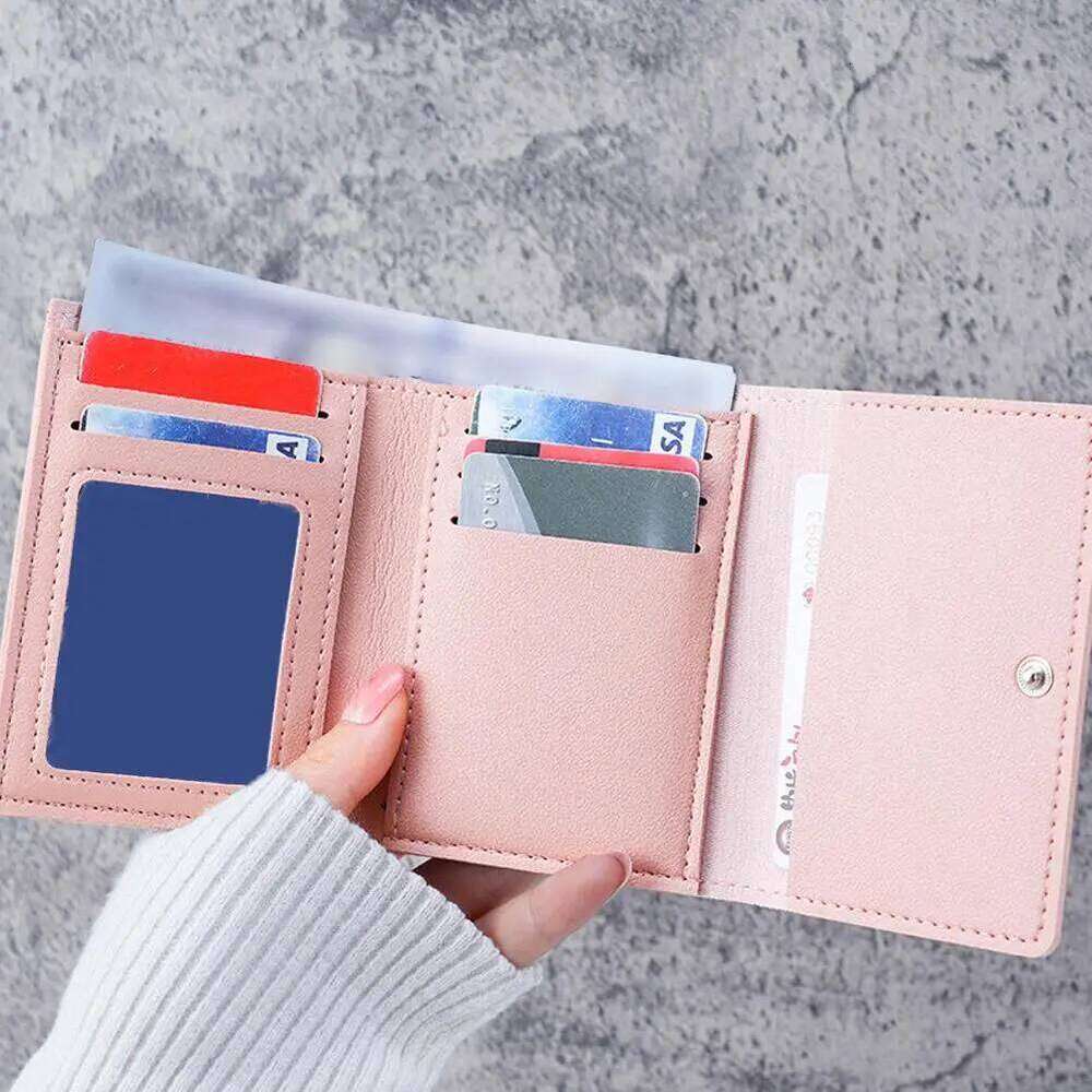 Cute Bow Wallet Women Sweet Pink Color Style Floral Purse Holder For Girl Portable Travel Cash Coin Photo Card Bag Z260130