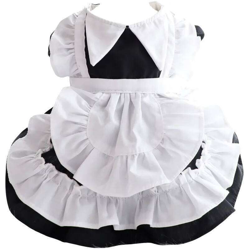 Clothes Summer Pussy Princess Dress Black Deacon Anime Maid Lolita Small Dog Teddy Pet Supplies H260129