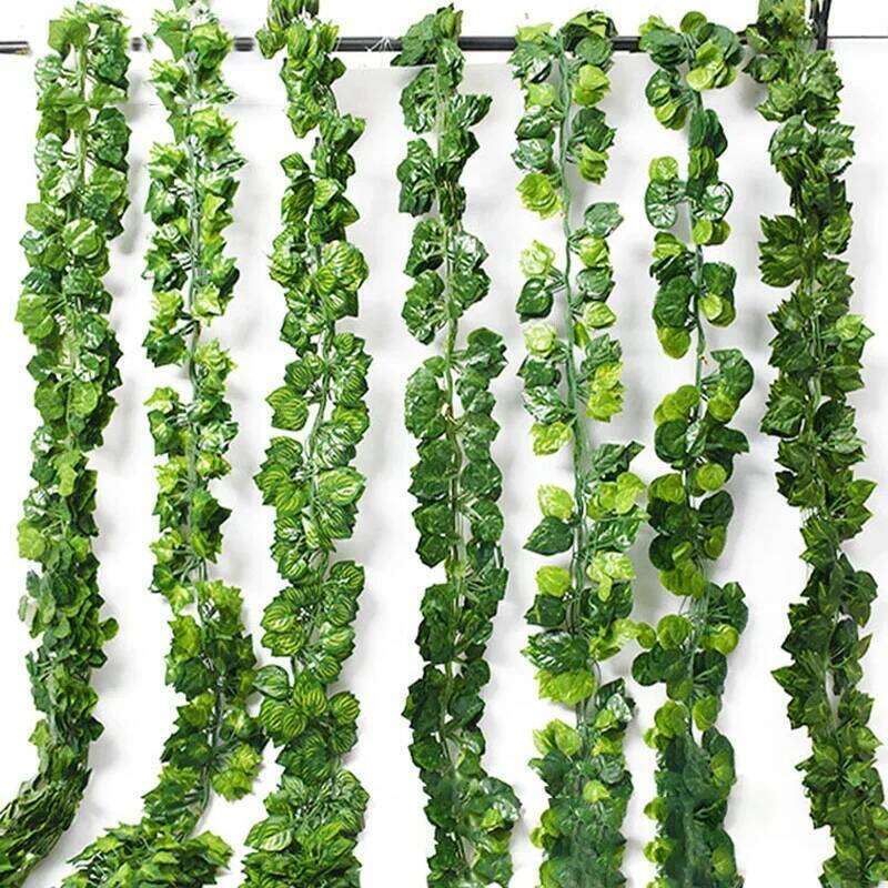 230cm 72 Leaves Artificial Hanging Plants Liana Silk Fake Ivy Leave for Wall Green Garland Decoration Home Decor Party Vine W260130
