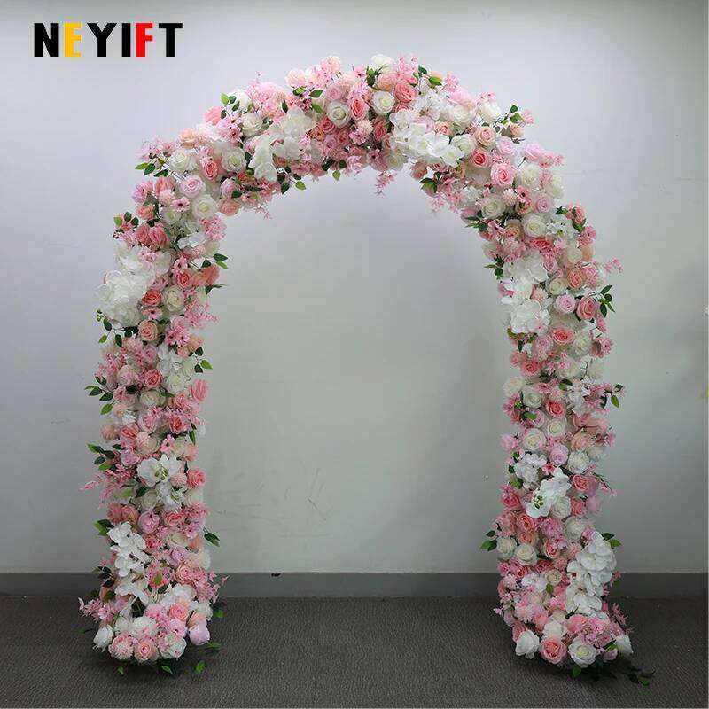 Artificial Rose Flower Row Decor Wedding Backdrop Arch Frame Banquet Table Runner Floral Arrangement Stage Window Display Props Y260130
