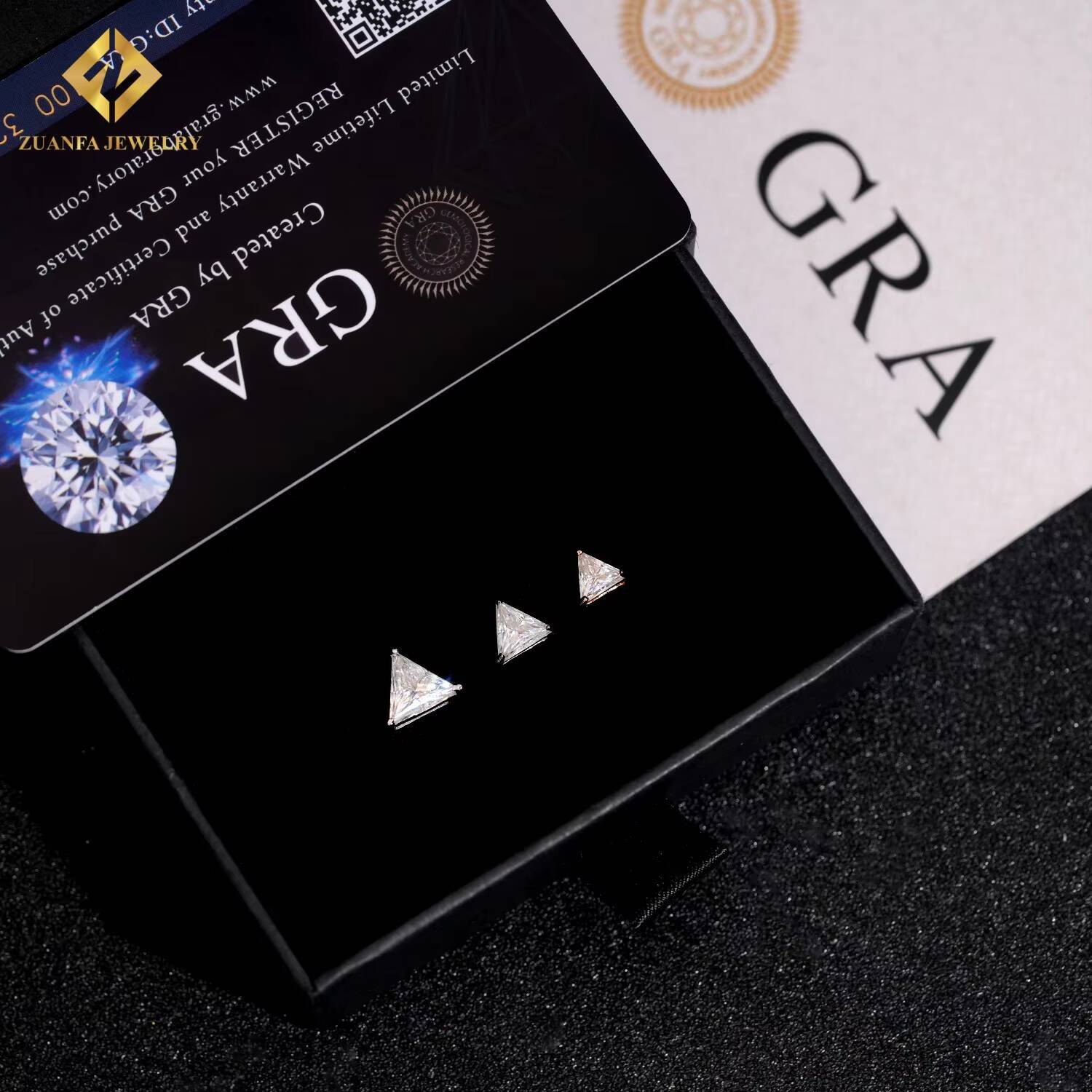 925 Sterling Silver Triangle Cut Stud Earring VVS Moissanite Iced Out Stud Earring Past Diamond Test Moissanite Stud Earring