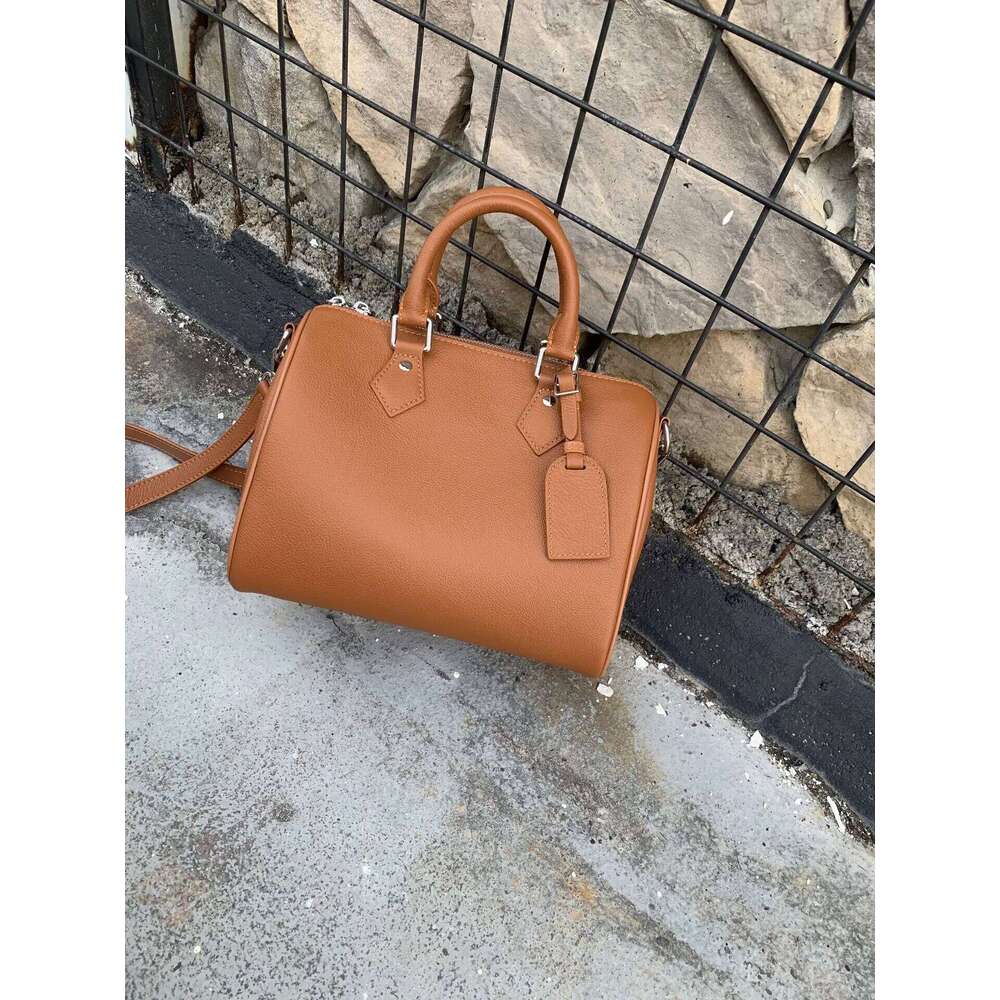 Genuine Grade Leather Women's Shoulder Crossbody Luxury Designer Brand Female Handbag Fashion Soft Cowhide Ladies Boston Bag