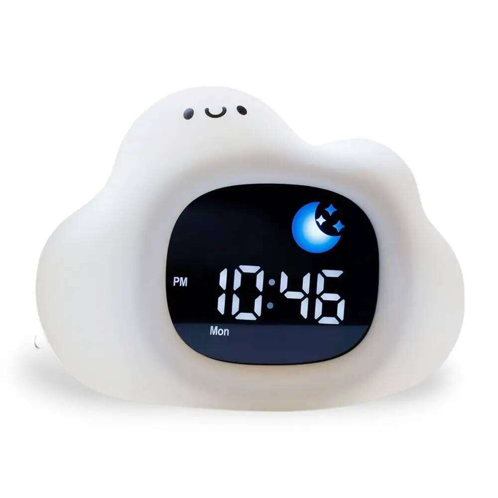 Lovely Animal-Shape Alarm Light Adjustable Cute Sleep Training Clock Small Ornaments Home Decor Beside Lamp Toddler W260130