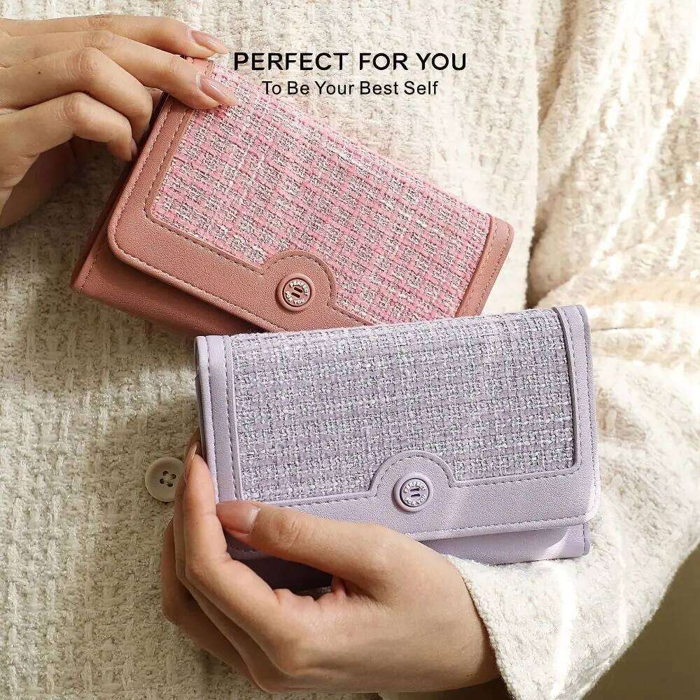 New PU Leather Short Wallet Solid Color Hasp Design Coin Purse Holder Women Girls Z260130