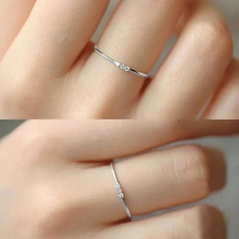 Huitan Minimalist Small CZ Finger for Women Metal Silver Color/Gold Color Fashion Versatile Girls Rings Everyday Jewelry XJ260130