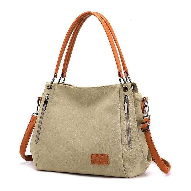 Women's work handbag, large capacity, elegant bag, detachable shoulder strap, safety zipper handbag Z260130