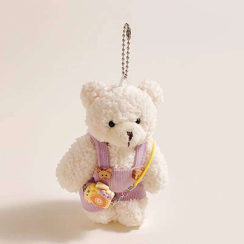 New Sweet Style Key Chain Cute Valentine's Day Gift For Girls Plush Doll Teddy Bear Bag Pendant Z260130