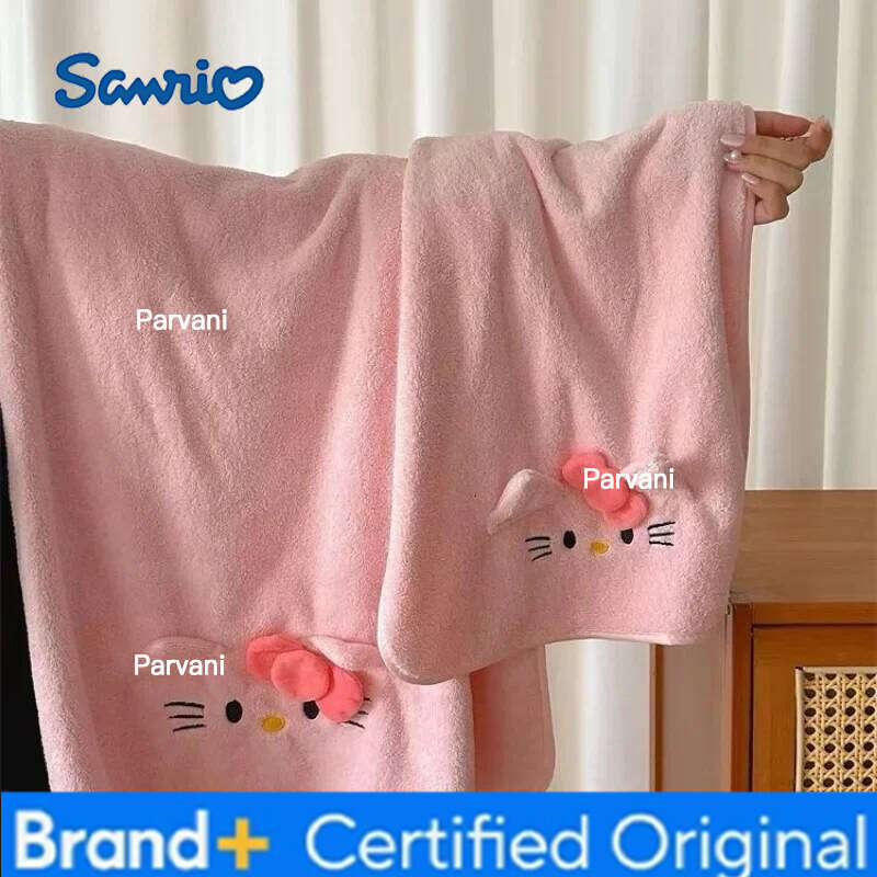 Sanrio Cartoon Hello kitty anime dry hair hat cute skirt bath coral fluff towel water absorption artifact household kawaii H260130