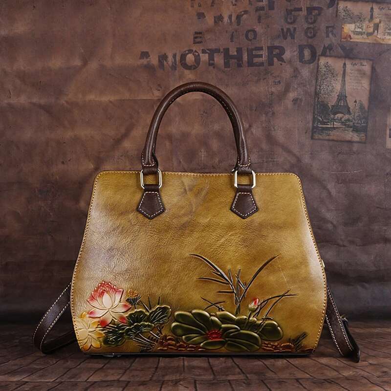 MOTAORA Handmade Genuine Leather Embossing Women Handbags Trend Female Shouder Bags Vintage S Bag Luxury Designer New KABAHEBINGJUE