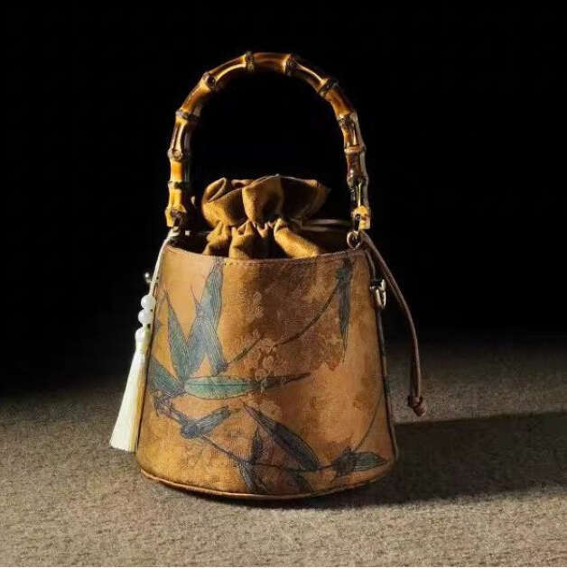 Chinese Bamboo Water Bucket New Retro National Style Tassel Matching Cheongsam Handheld Shoulder Crossbody Women's Bag Evergwish