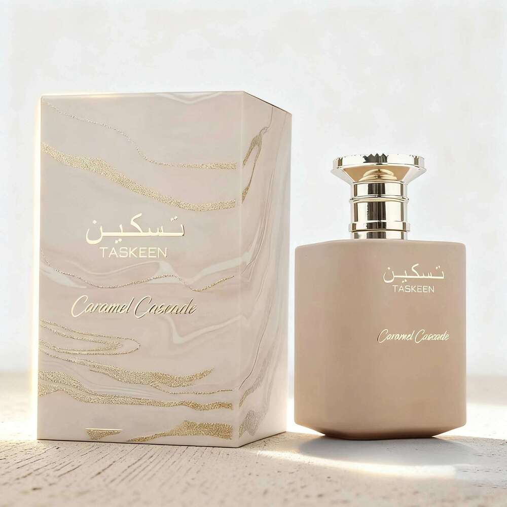 Paris Corner Unisex New Taskeen Caramel Cascade perfume spray 3.4oz, creamy sweet, lasting fragrance, fashionable niche suitable H260130