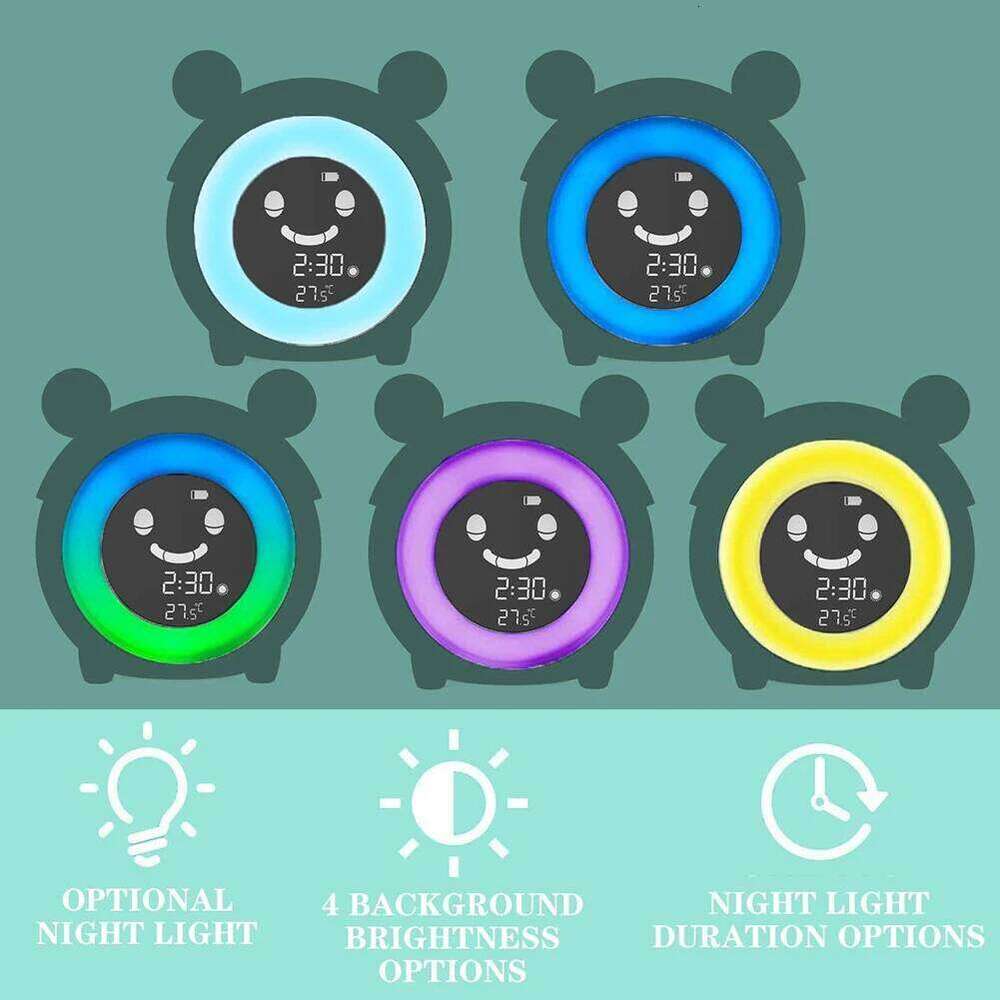 Cute frog Digital Clocks Kids Children Sleeping Training LED Night Light Temperature Display Alarm Clock W260130