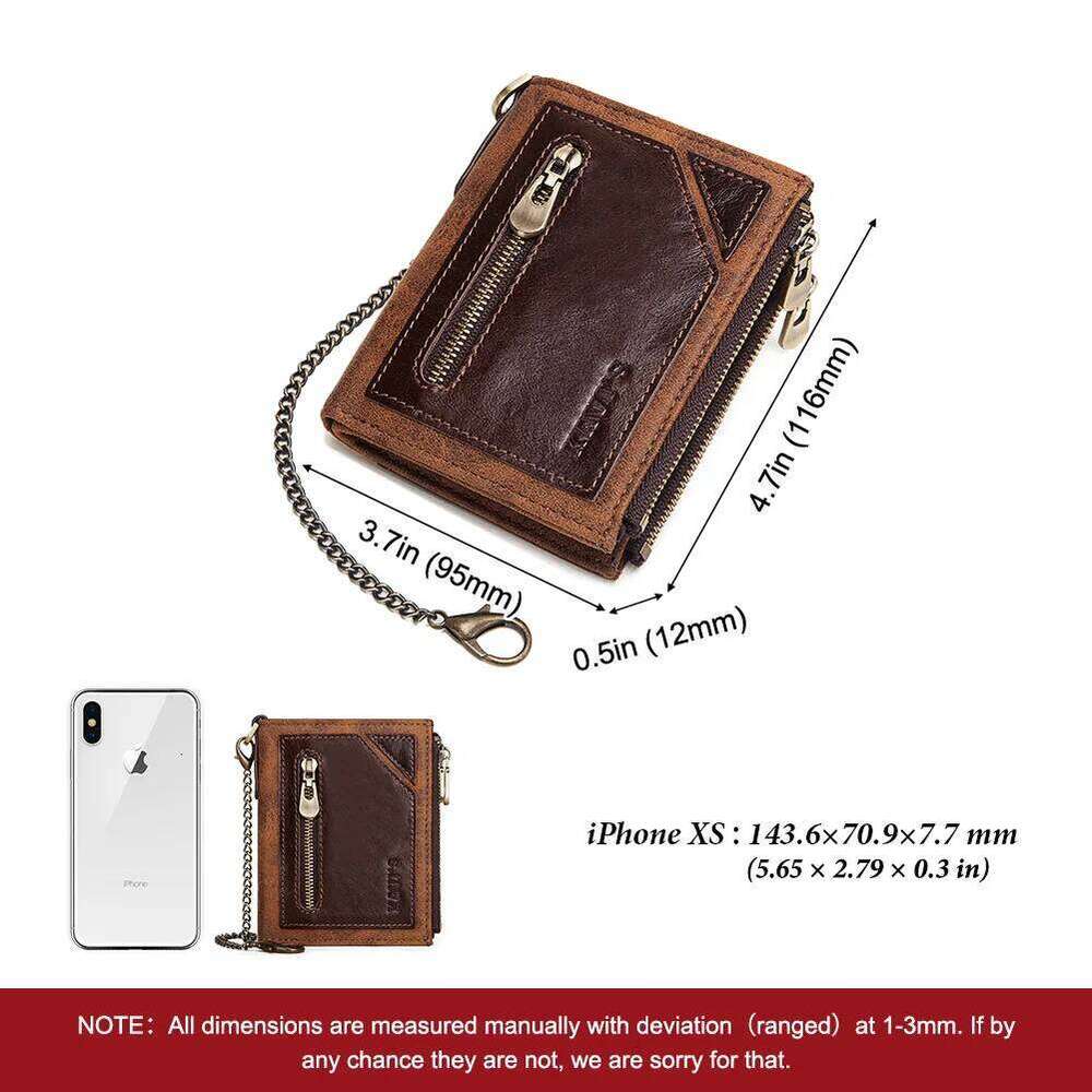 Men Bifold Wallet RFID Blocking Genuine Leather Holder Wallets with 7 Card Slots Casual Male Short Money Bag Z260130