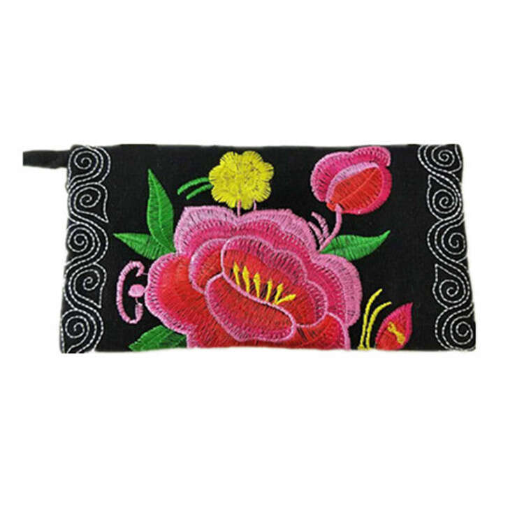 2026 New Ethnic Style Soft Wallet Women, Embroidered Phone Coin Purse, Handheld Clutch Bag For Women