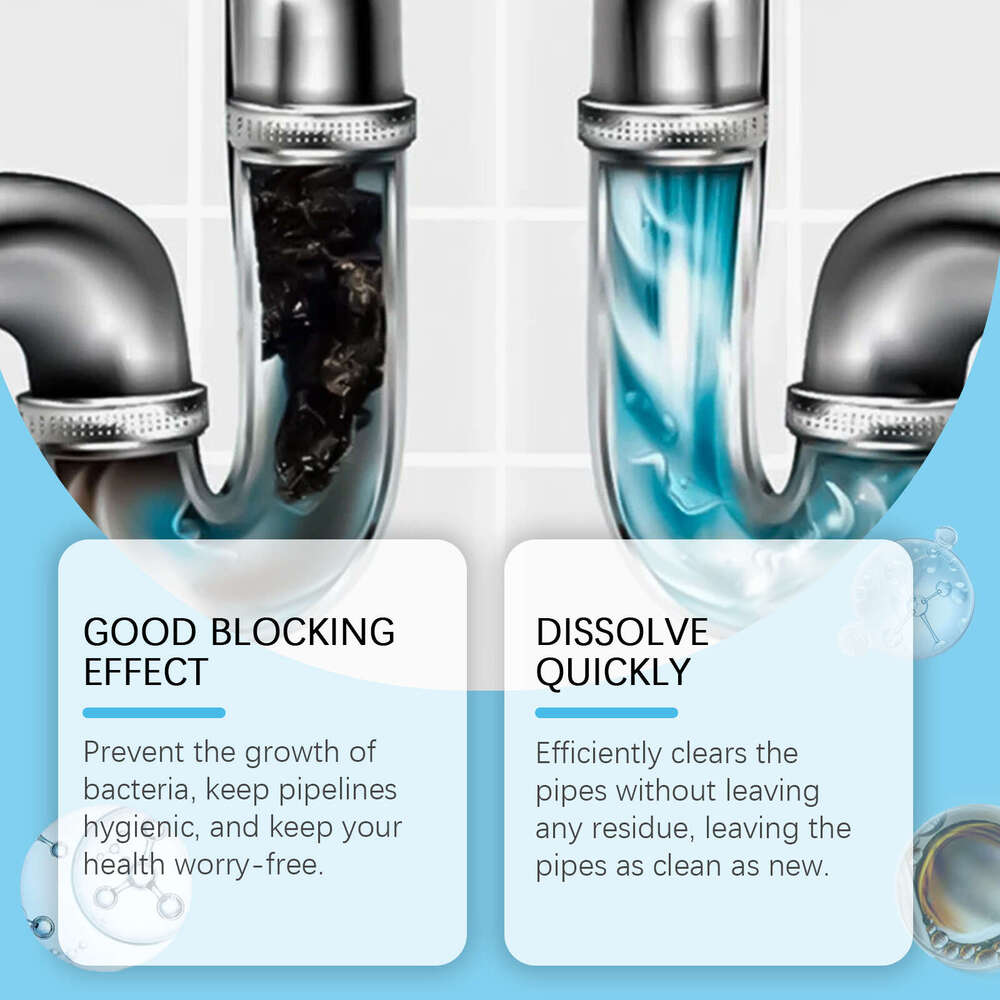 Jakehoe Unblocker Kitchen Drain Toilet Pipe Blockage Cleaner Stain Remover S260130