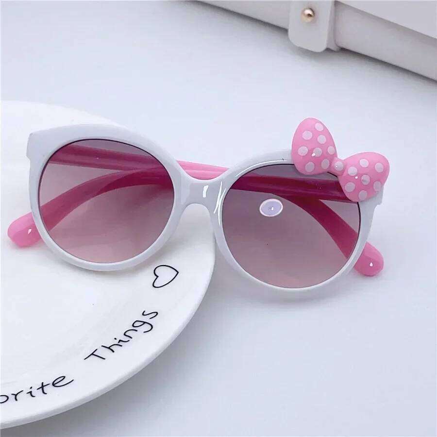 Kids Sunglasses Girls Boys Shiny Bowknot Sun Glasses Lovely Cat Children Eyewear Fashion Gradient Eyeglasses UV400 H260130