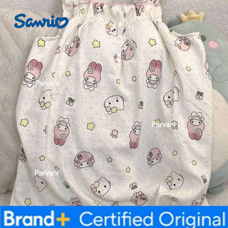 Sanrio s Cartoon Nightgown My Melody with Chest Pad Loose New Style Home Wear Simple Trendy Thin Print Hot Sale High End Gifts H260130