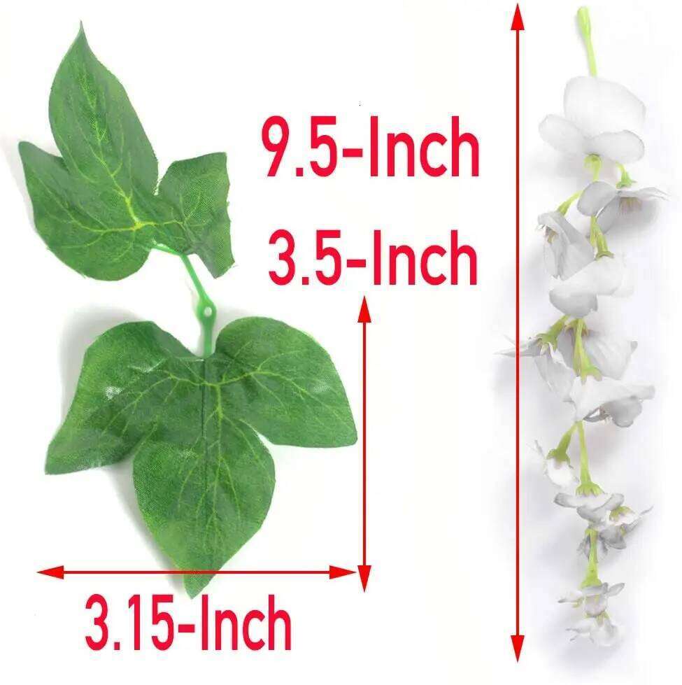 2m Artificial Flowers Wisteria Garland Vine Rattan Silk Hanging Flower for Home Garden Outdoor Wedding Arch Floral Decor W260130