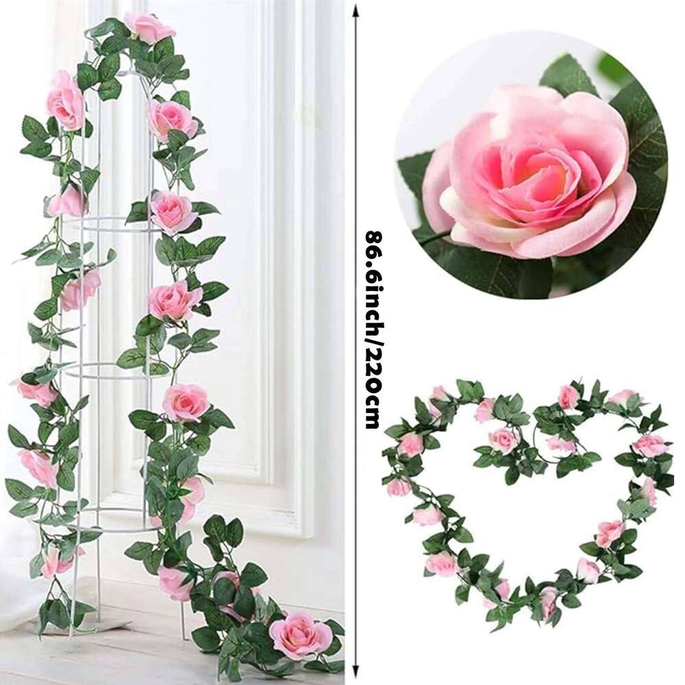 Artificial vine flower green leaves for arches, garden backdrops and home decor, wedding | Romantic decor Y260130