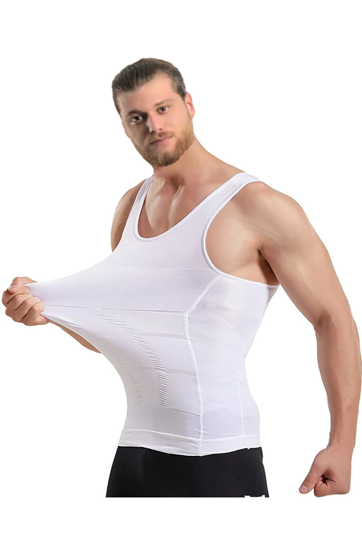 Men Compression Body Shaper Vest Seamless Slimming Tank Top Waist Trainer Belly Control Undershirt Shapewear Weight Loss Shirt 260130