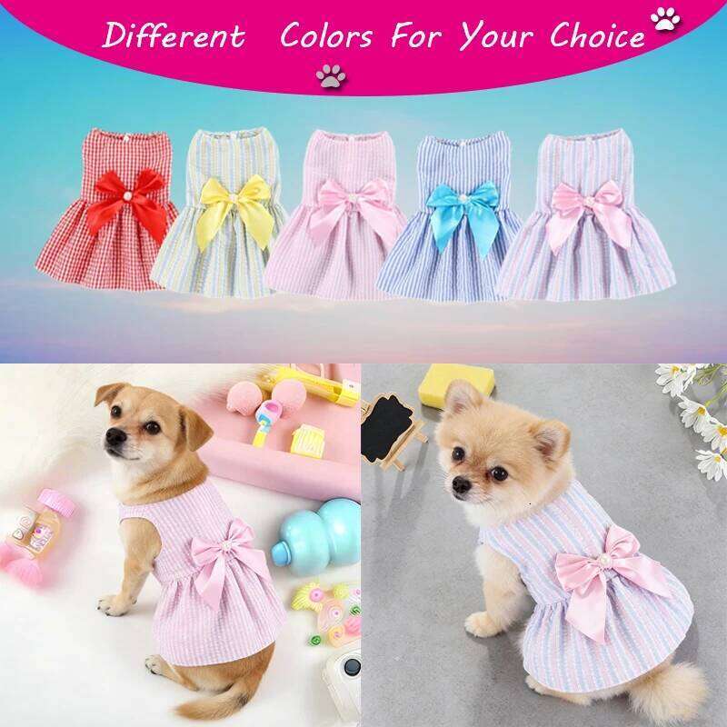 1pc Supplies Small Flower Princess Dress Kitty Teddy New Clothes Cute Dog Skirt Summer Thin Pet Accessories H260130
