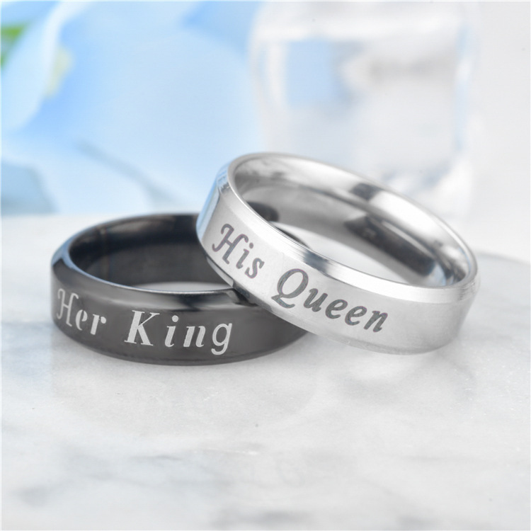 New Herking His Queen Fashion Couple Pair Rings Manufacturer Hot-Selling Model