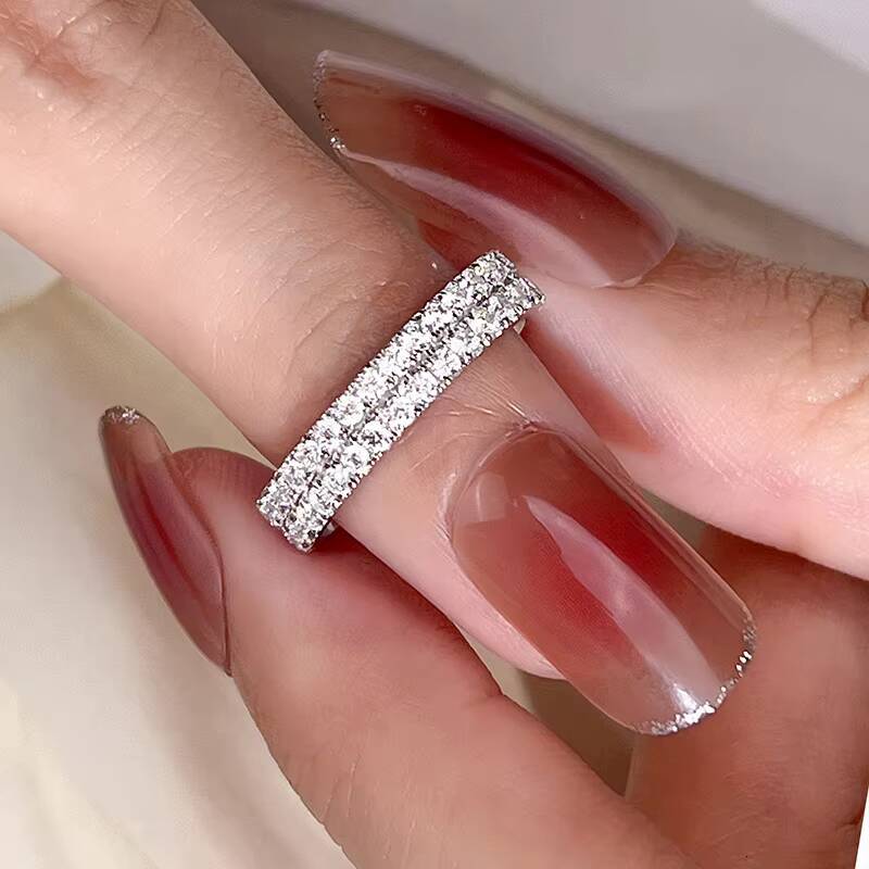 MSR-1124 18K Gold Customized 128CT Round Lab Diamond Eternity Ringg