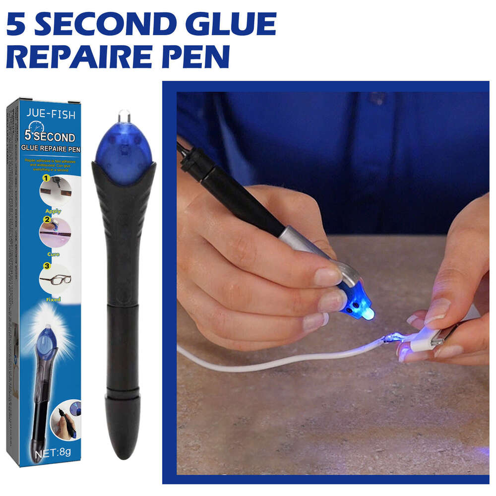 Jue-Fish UV Ultraviolet Curing Glue Pen 5 Seconds Repair Plastic Ceramic Cable Adhesive High and Low Temperature Resistant S260130