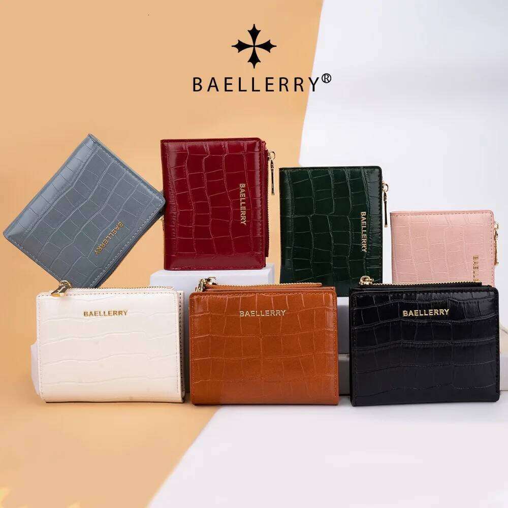 Baellerry Short Zipper Wallet for Women - PU Leather RFID Safe, 4+ Card Slots, Mini Purse Lightweight & Travel Z260130