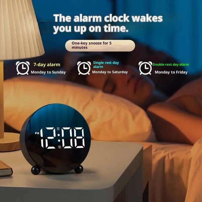 Personalized Jmping Seconds Display Electronic LED Alarm Desktop Ambient Light Decor USB Table Clock With Auto Dimmming W260130