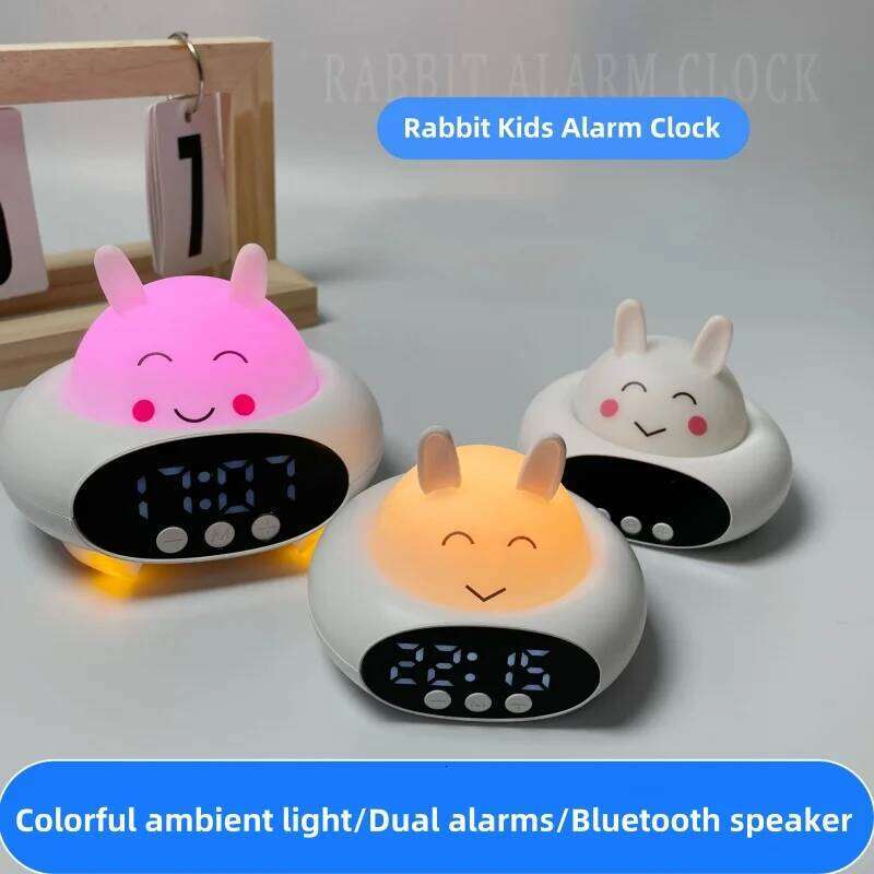 Kids Adults with Night Light Bluetooth Speaker Cute Alarm Clock for Girls Boys W260130