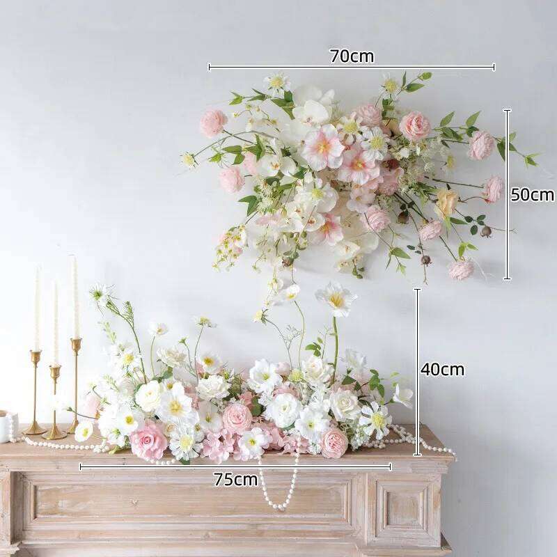 Pink Artificial Arrangement Wedding Backdrop Decor Arch Floral Row Table Flower Party Window Display Photo Props Y260130