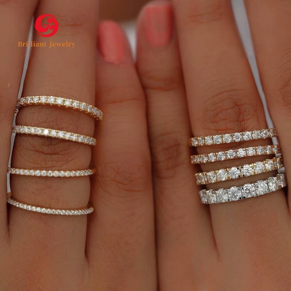 Wholesale Lab Grown Diamond Engagement Wedding Band Classic Gold 14K 18K Round Cut Lab Created Ring for Women Men