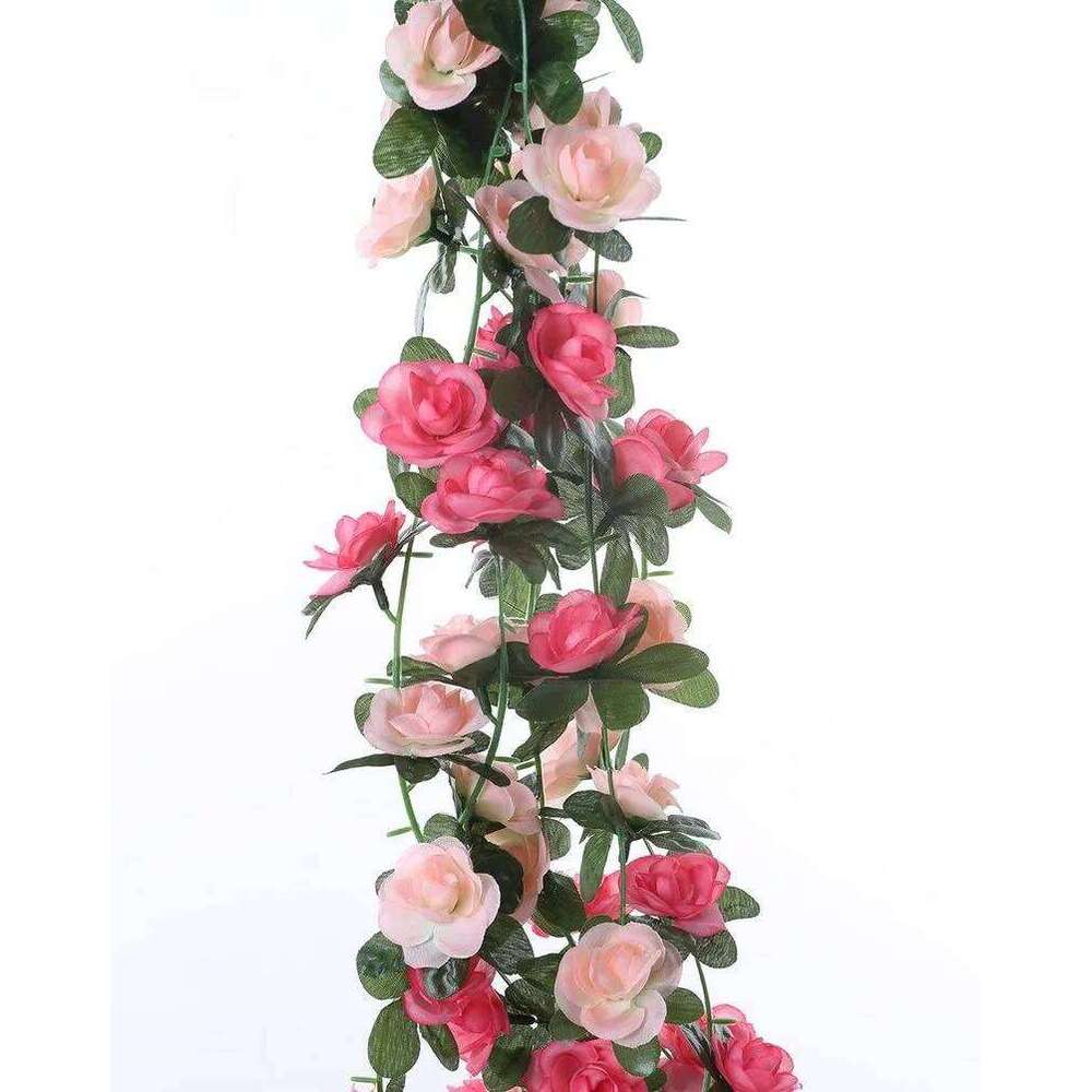 Artificial Rattan Fake Flower Plant Vine Decoration Wall Hanging Rose Home Decor Accessories Wedding Decorative Wreath W260130