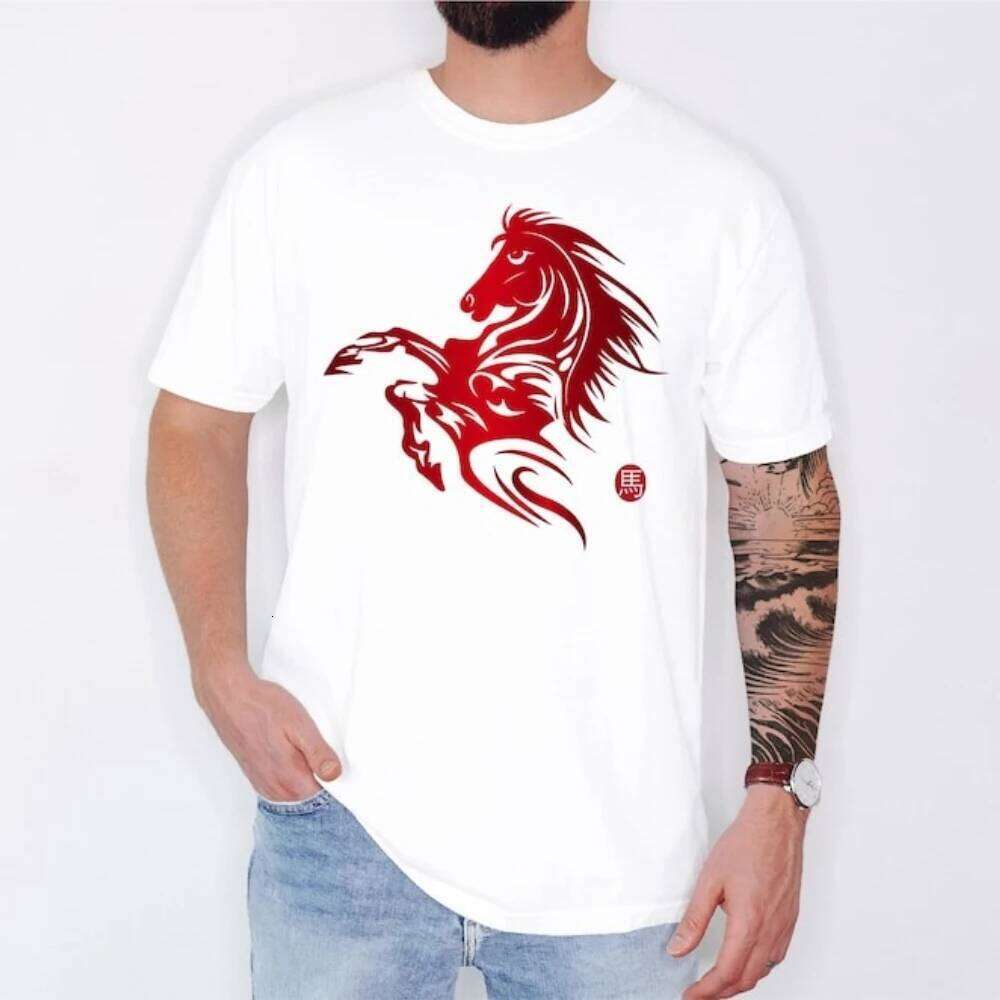 Chinese Shirt Zodiac T Lunar Festival Tee of The Horse TShirt Happy New Year Men Women Tops luanyun